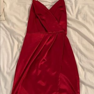 Satin red dress